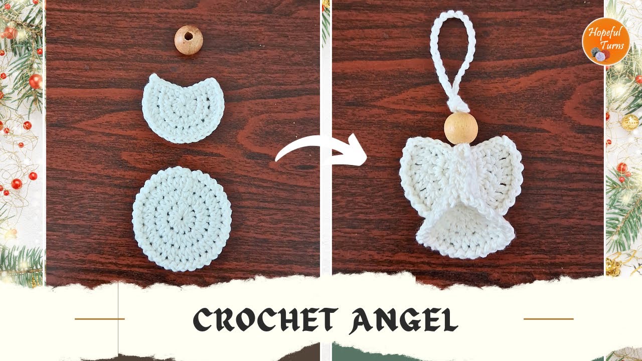Easy Crochet Angel Ornament with a Circle & Bead | Crochet Christmas Decoration /Gifts you will like