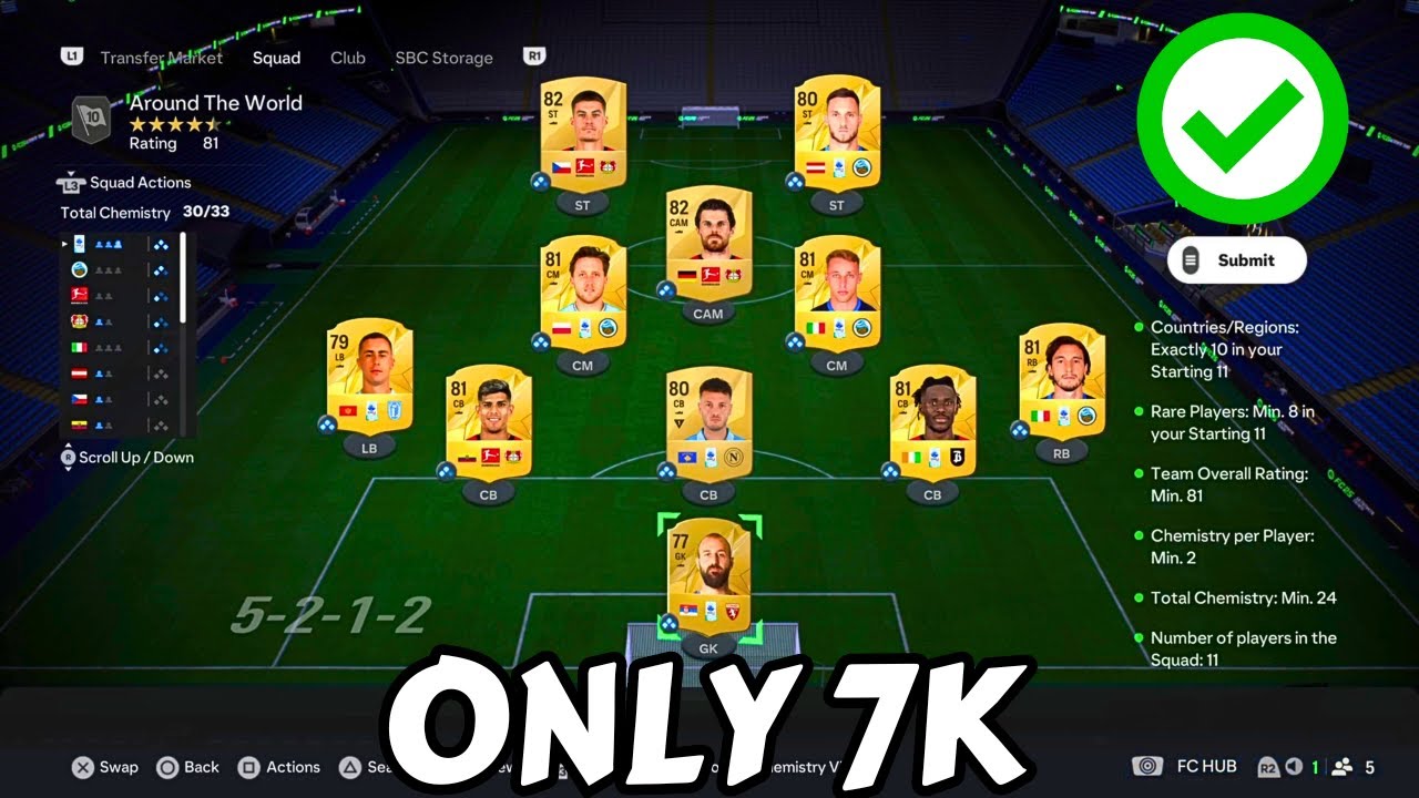 Hybrid Nations: Around The World Sbc (Cheapest Solution - Cost: 7K)