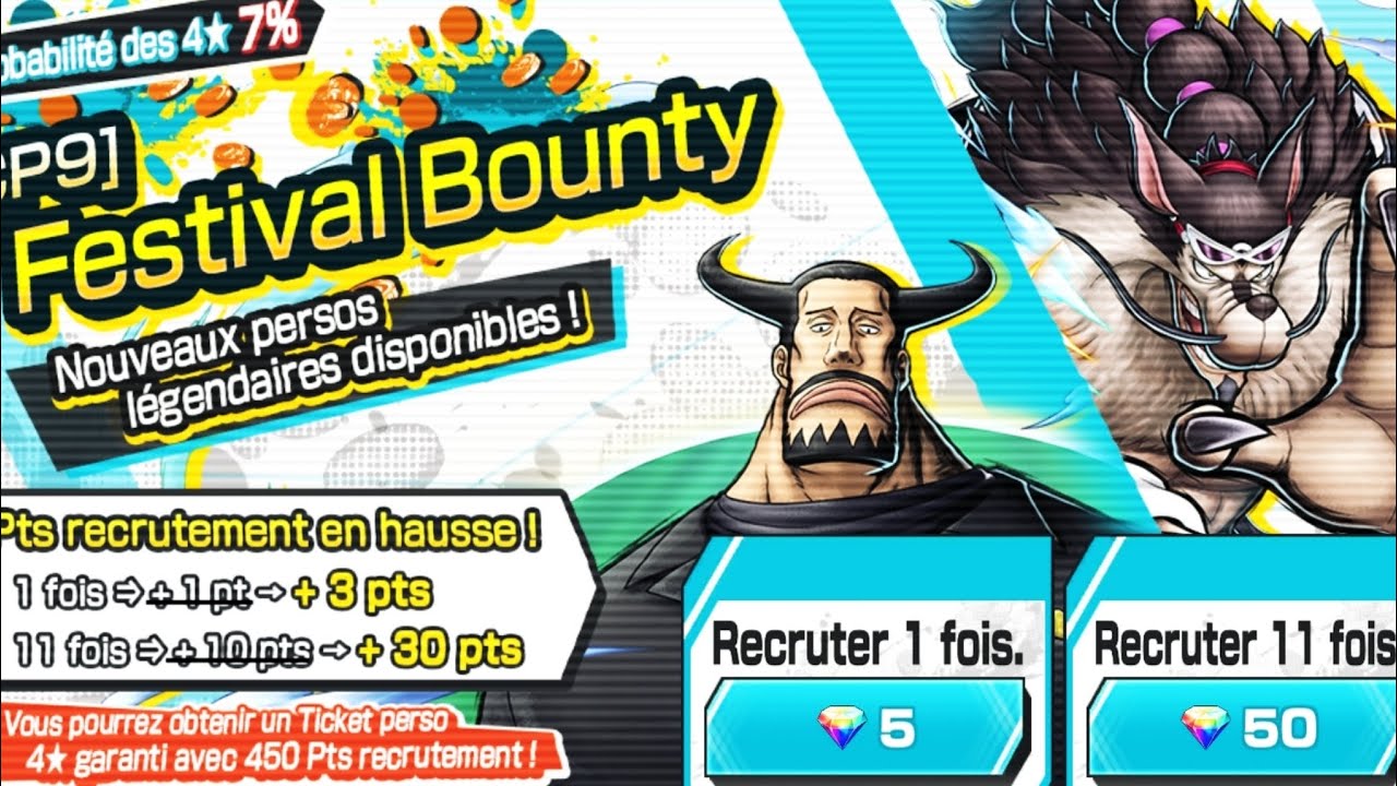 750 DIAMANTS POUR DROP JABURA & BLUENO !!! | ONE PIECE BOUNTY RUSH