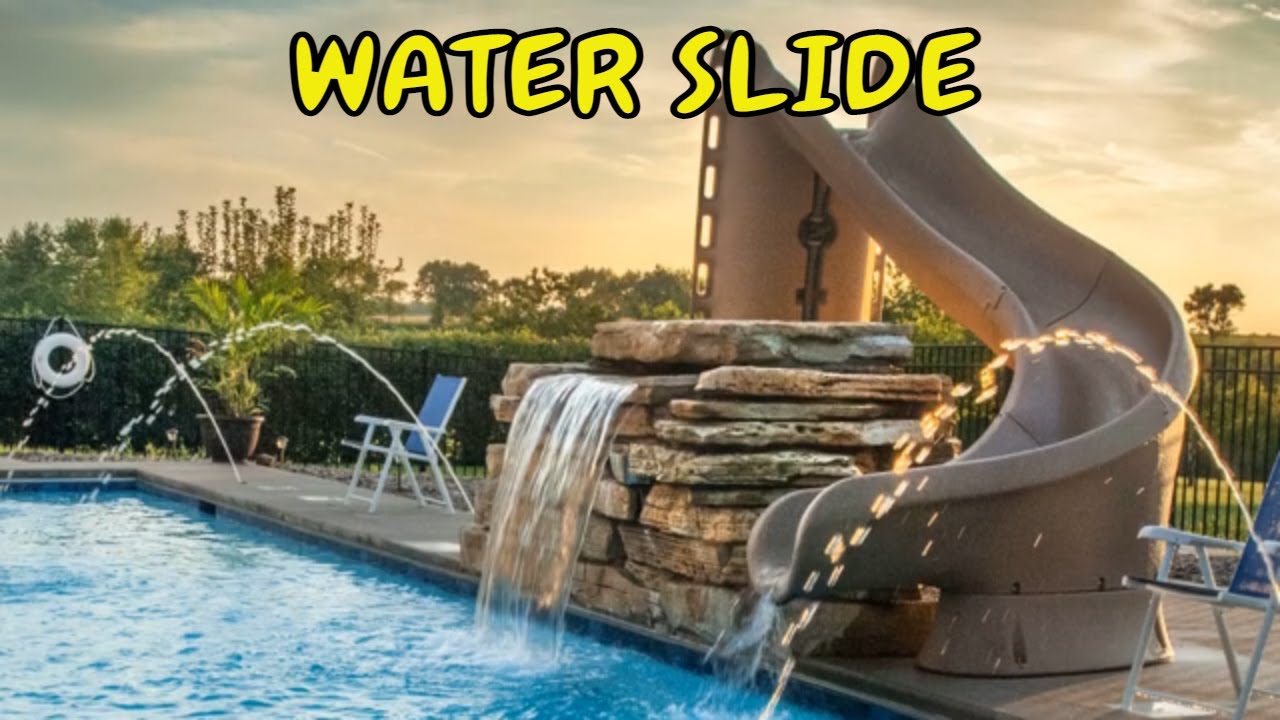 Swimming Pool Landscaping Ideas | Pool with Water Slide | Design ideas