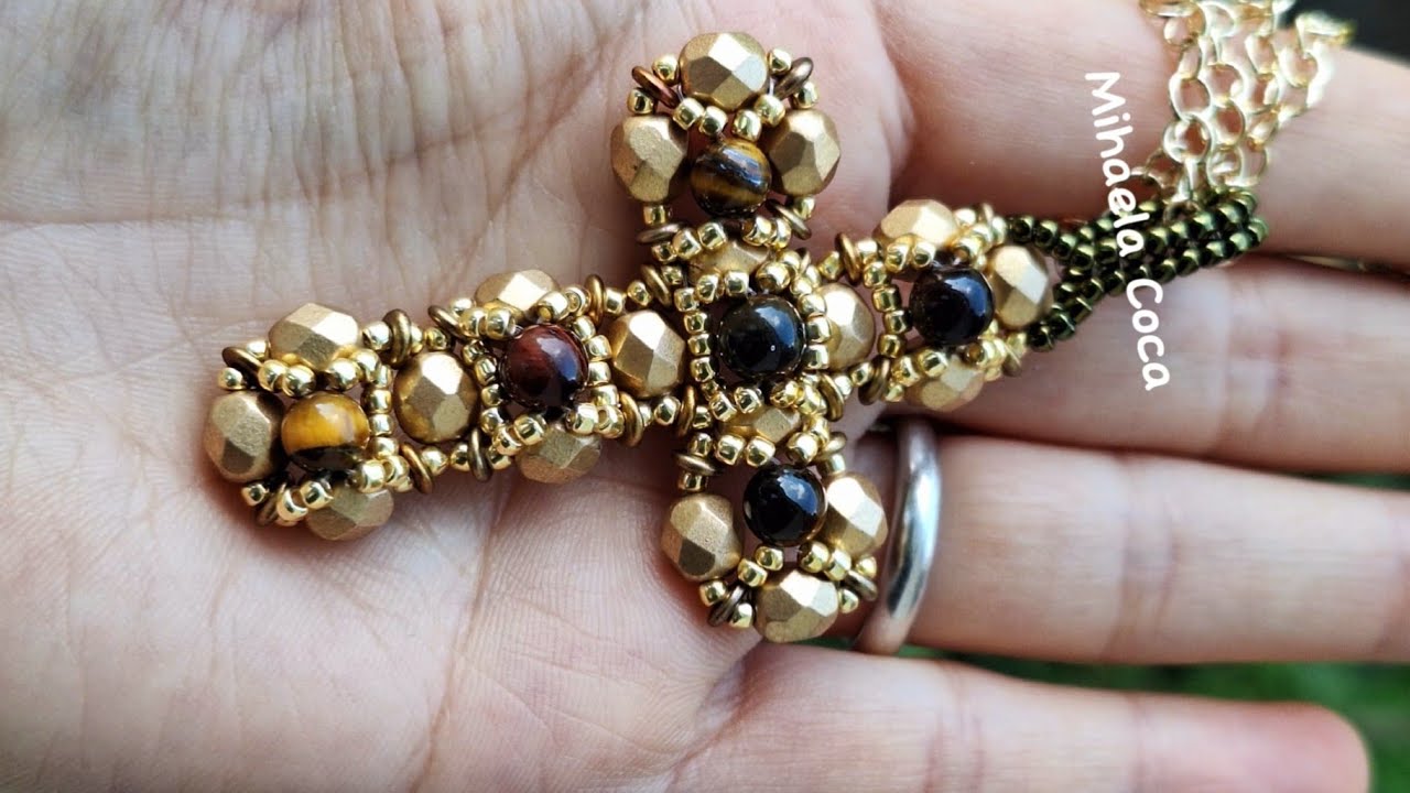 Croce Hope tutorial con cristalli e perline / beaded cross Hope / crucea sperantei.