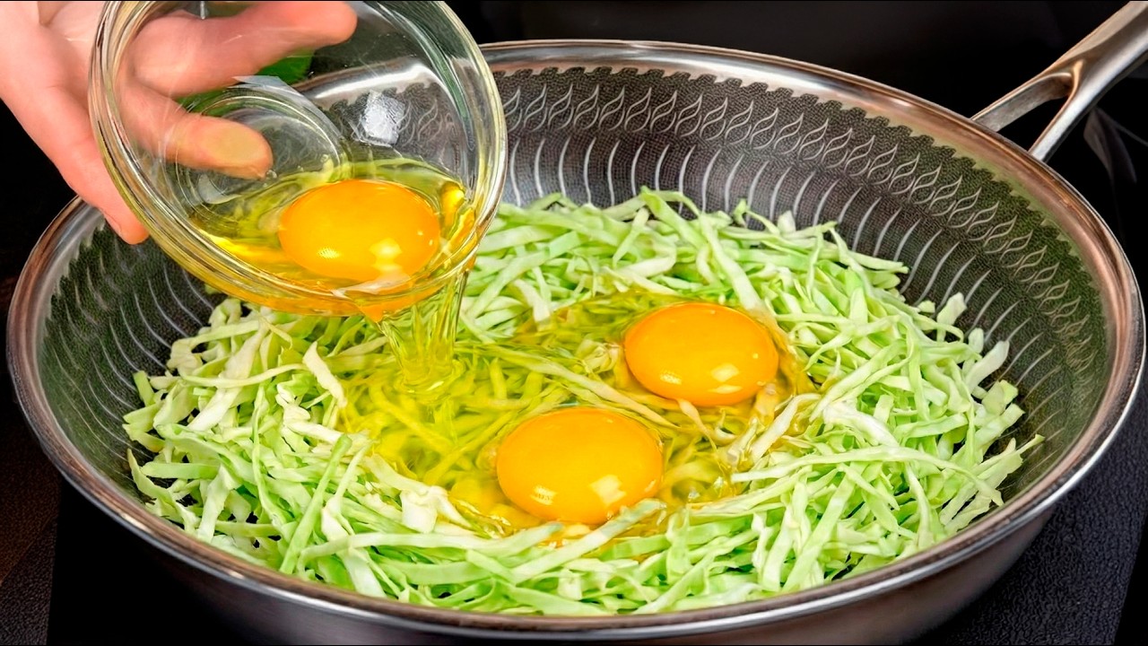 Kohl mit Eiern schmeckt besser als Fleisch! Erstaunlich! Abendessens in 10 Minuten!