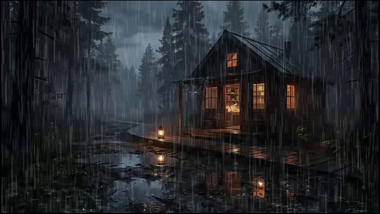 Sleep Instantly 🌧️ Forest Cabin Rain Sounds at Night for Deep Sleep and Insomnia Help