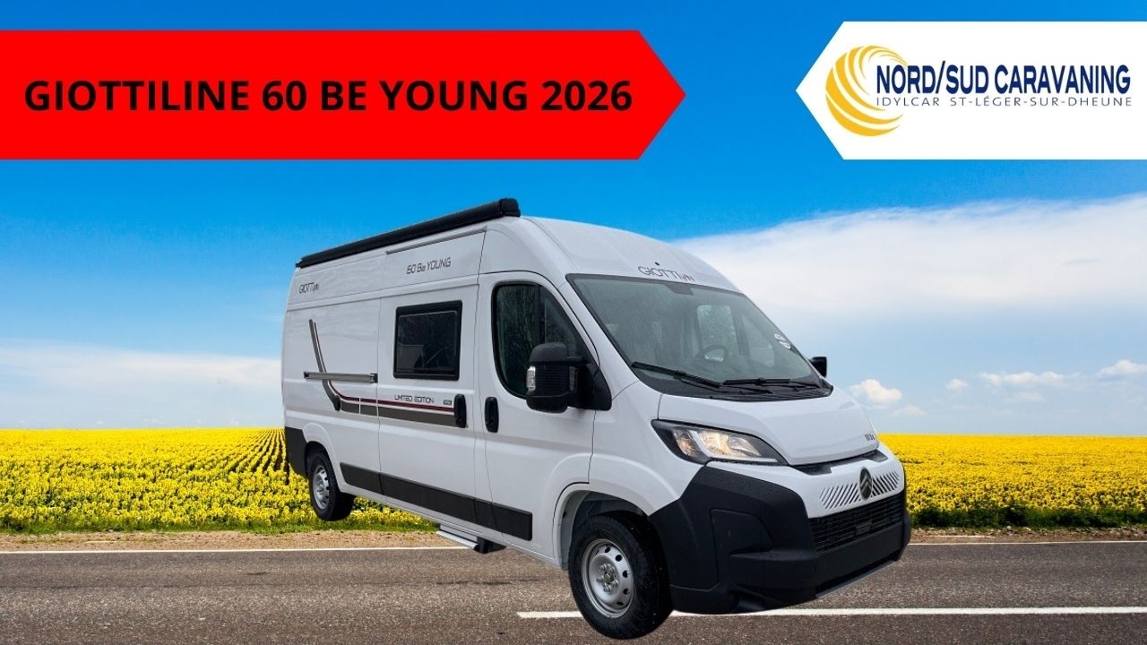 FOURGON LITS SUPERPOSÉS GIOTTILINE 60 BE YOUNG 2026 NORD SUD CARAVANING