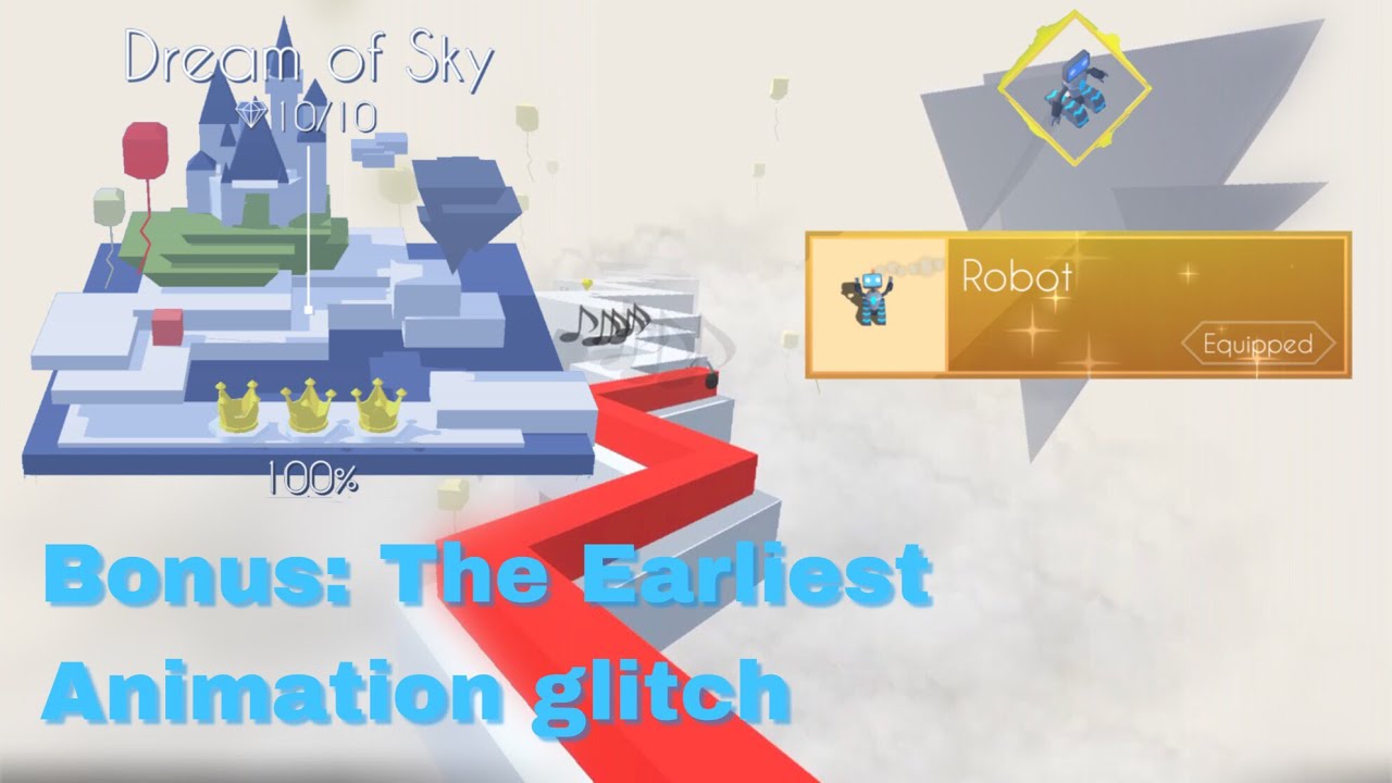Dancing Line - Dream of Sky • Bonus: Earliest Animation glitch