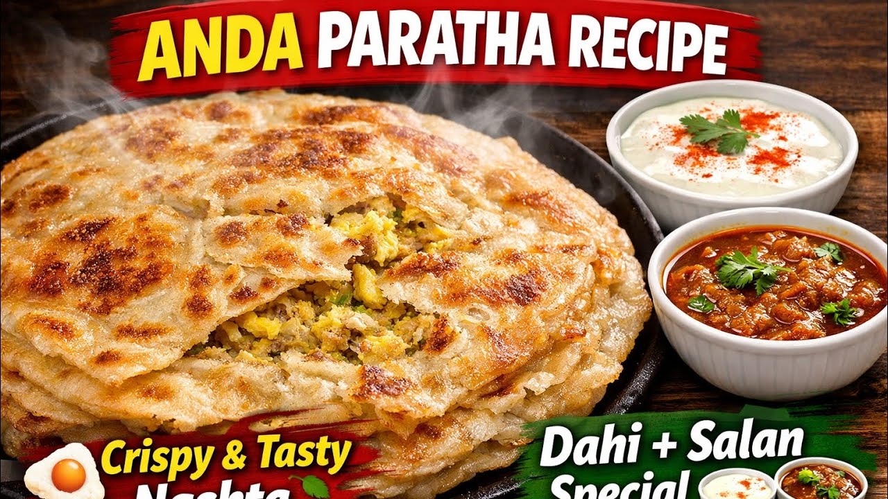 Crispy Anda Paratha with Dahi & Salan | Simple Homemade Breakfast