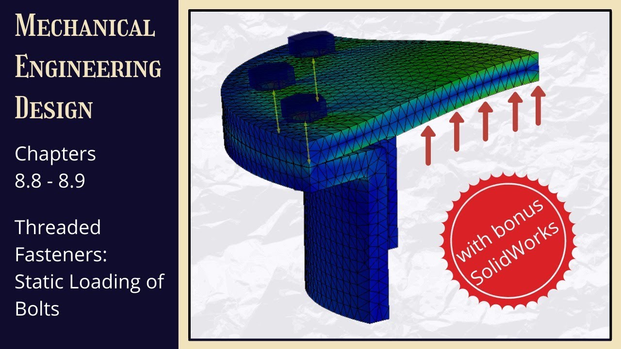 Shigley 8.8 - 8.96 | Static Loading of Bolts | SolidWorks Simulaiton