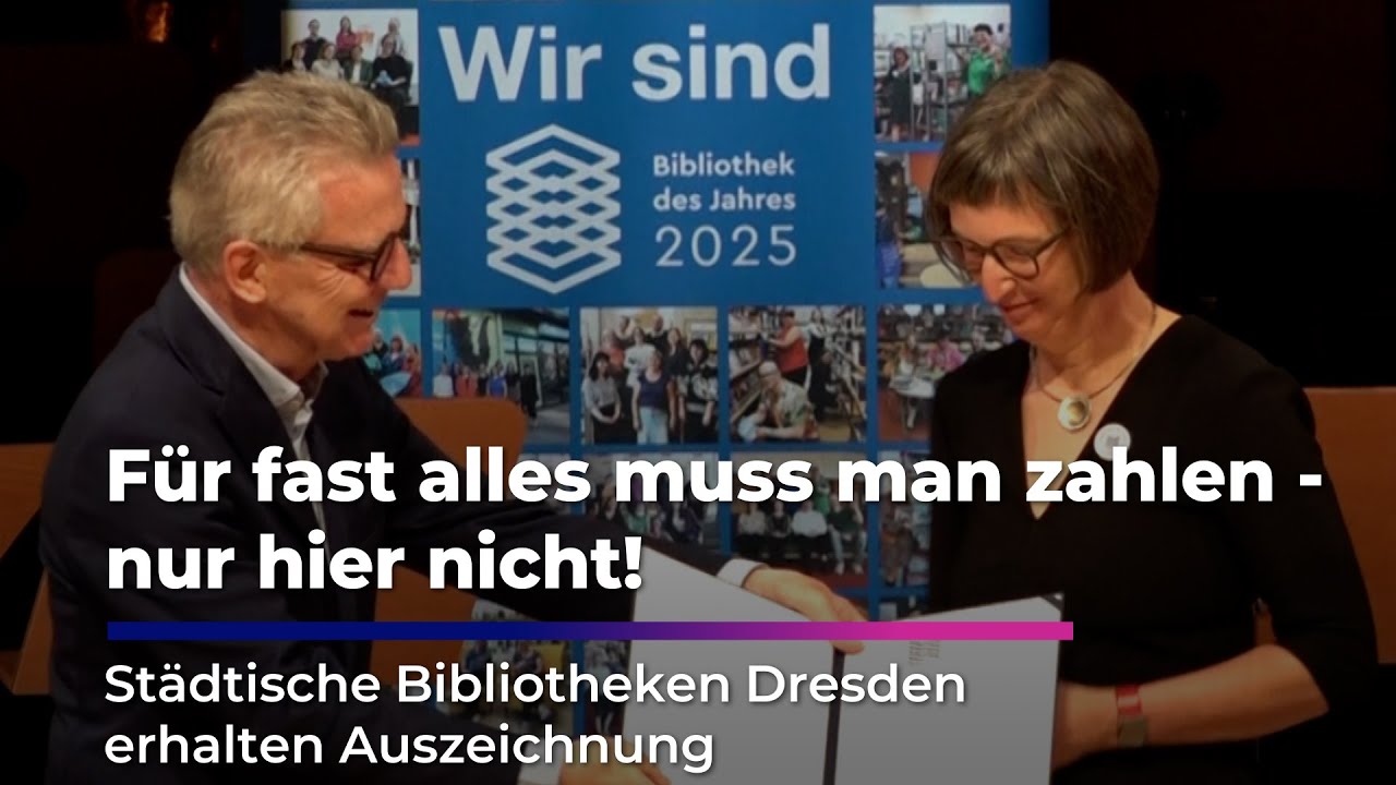 St&auml;dtische Bibliotheken Dresden sind zum 2. Mal ausgezeichnet worden I Sachsen Fernsehen