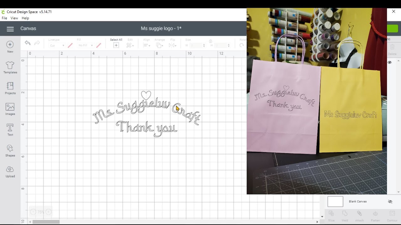 How design your Thank you bags with Cricut Designspace