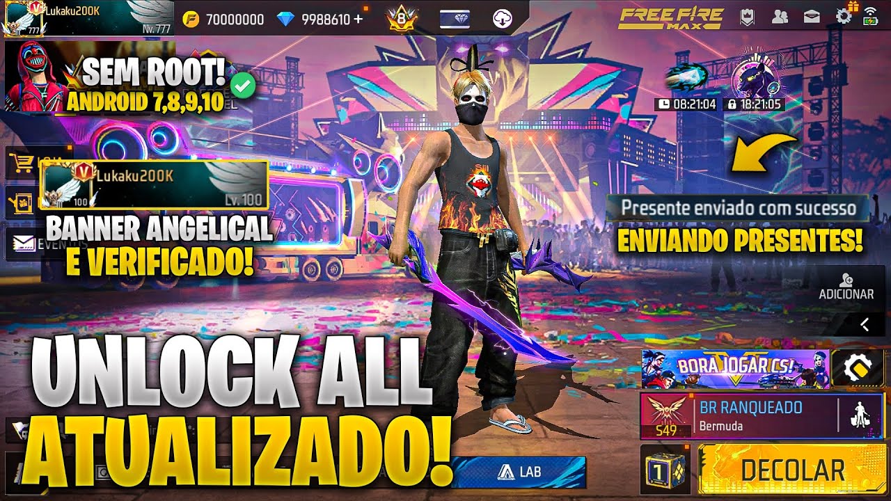 (FUNCIONOU! 😱) COMO LIBERAR TODAS AS SKINS DO FREE FIRE GRÁTIS! UNLOCK ALL ANDROID ATUALIZADO