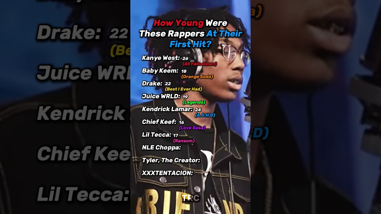 How young were these rappers at their first hit? #rap #hiphop #hitsong #tylerthecreator #liltecca