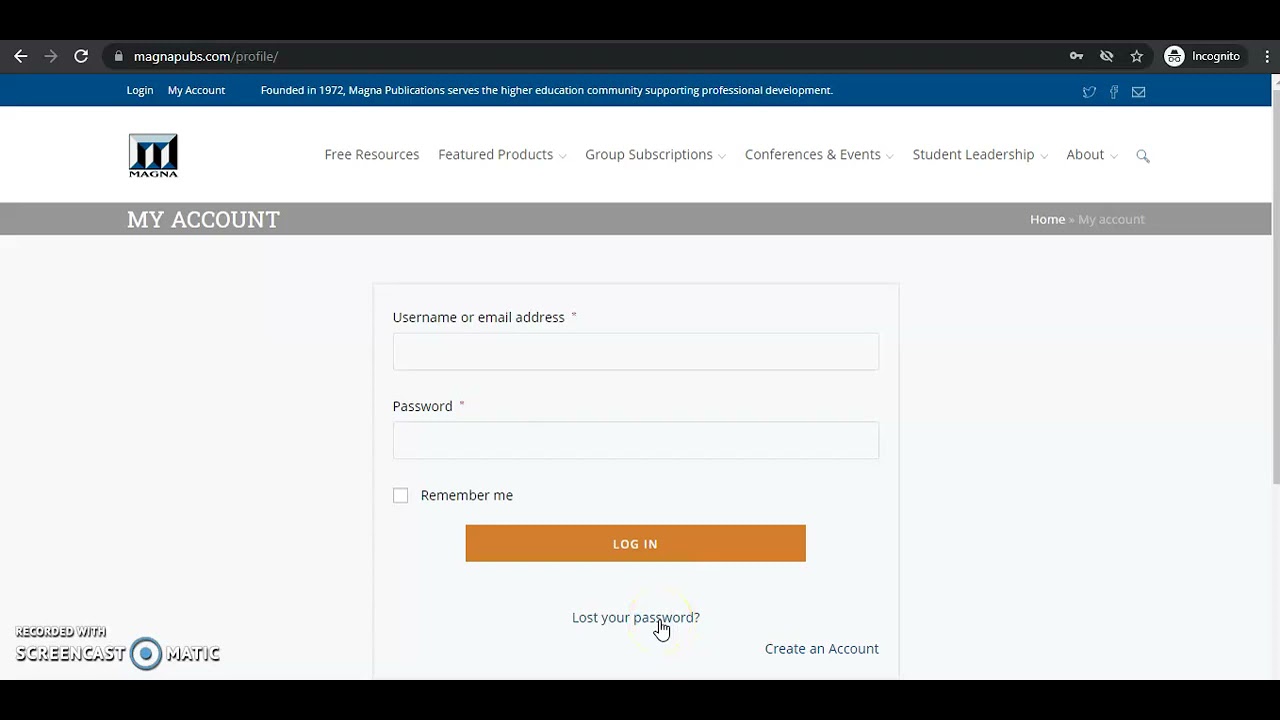 How to Reset Your Magna Account Password