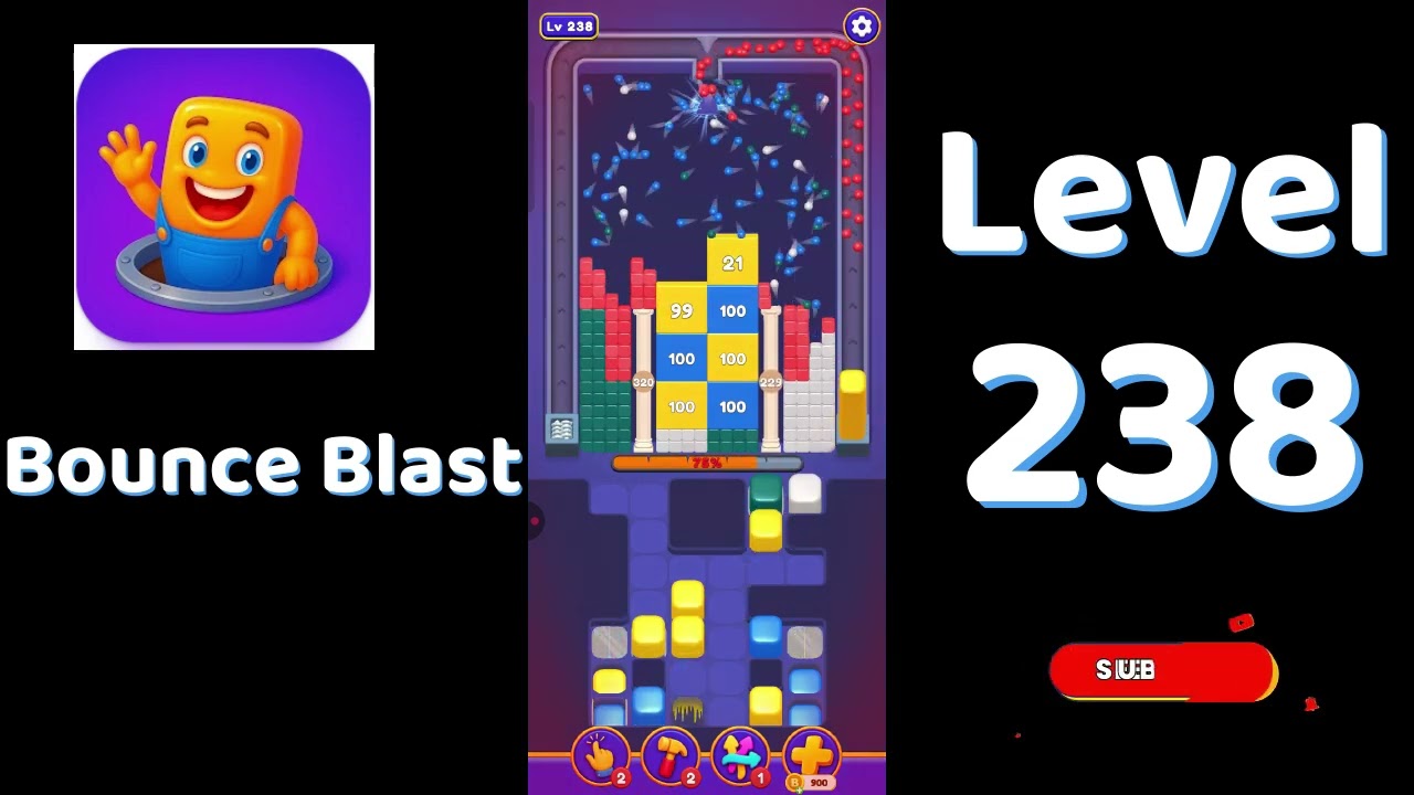Bounce Blast Level 238 Walkthrough 🎮💥 | Tricky Ball Puzzle Solution | Go Answer