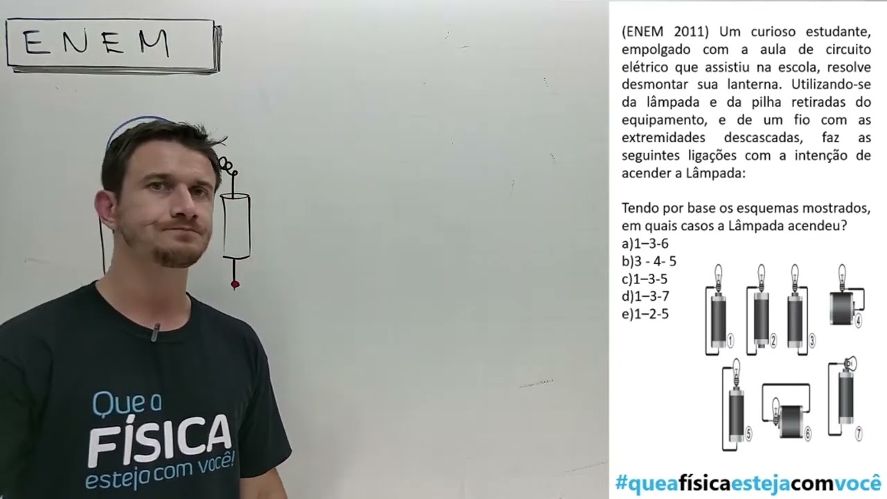 Um curioso estudante, empolgado com a aula de circuito elétrico que assistiu na escola[CAIU NO ENEM]