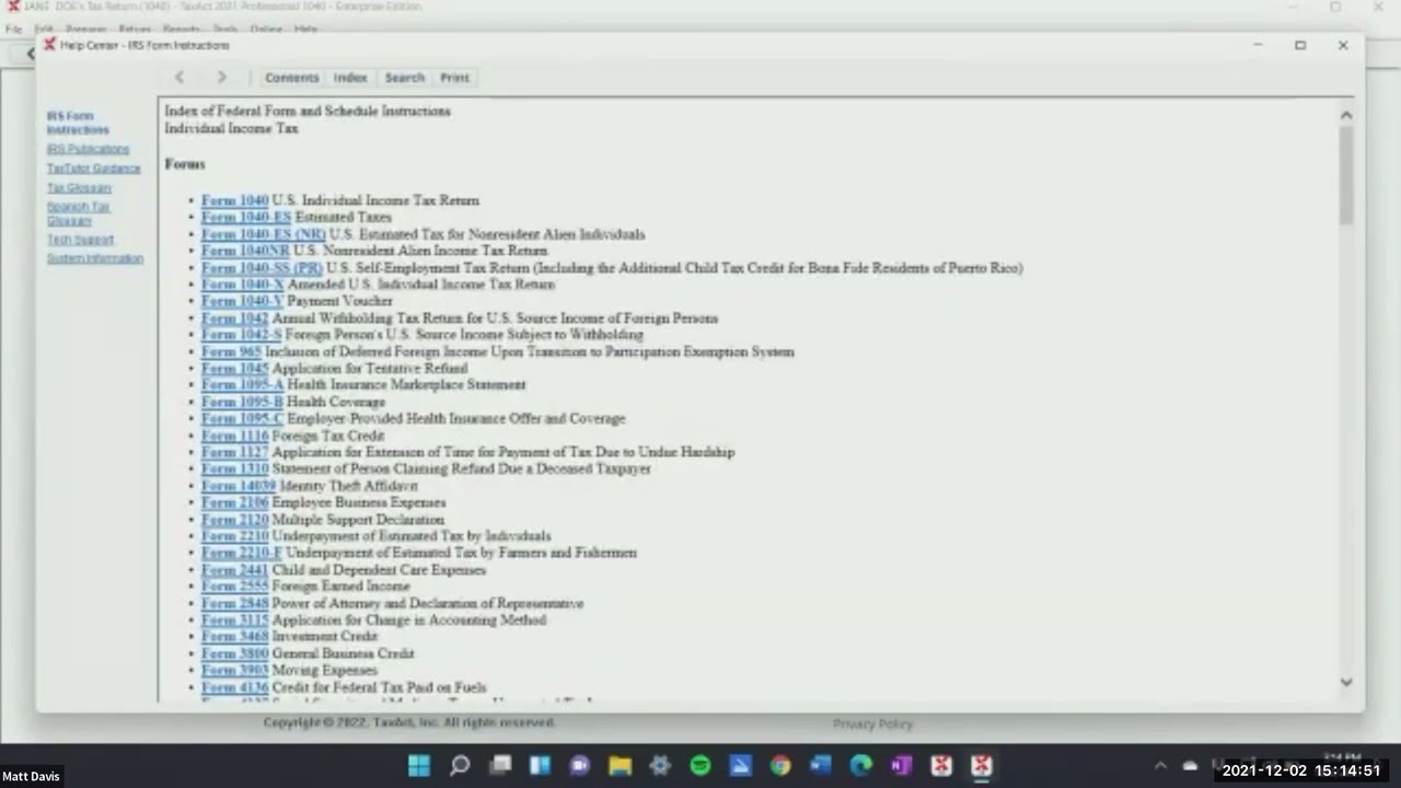Tax Return Demo for TY21