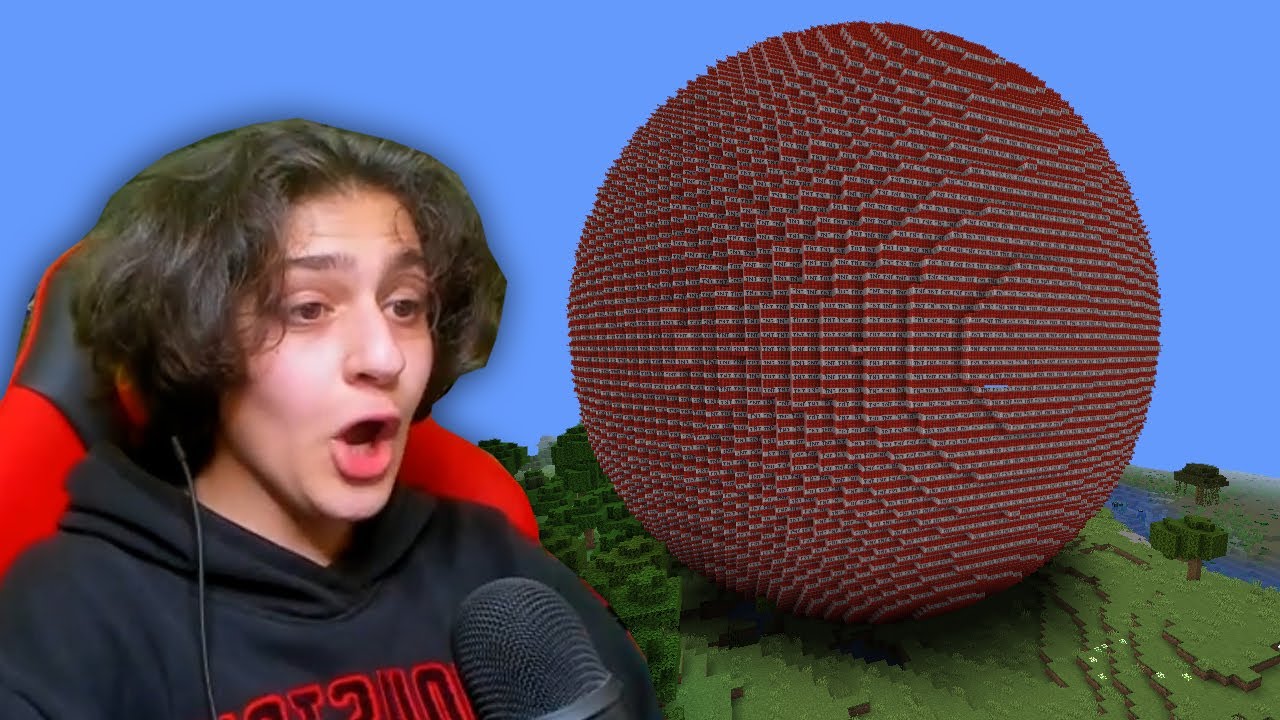 فجرت اكبر تي ان تي في عالم ماين كرافت  MINECRAFT TNT !!