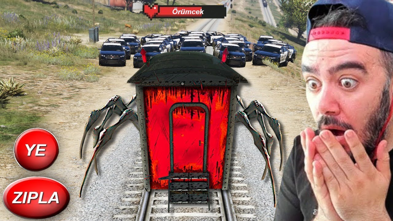 ÖRÜMCEK TREN OLDUM POLISLER DELIRDI KORKUDAN KAÇTI - GTA 5 MODS