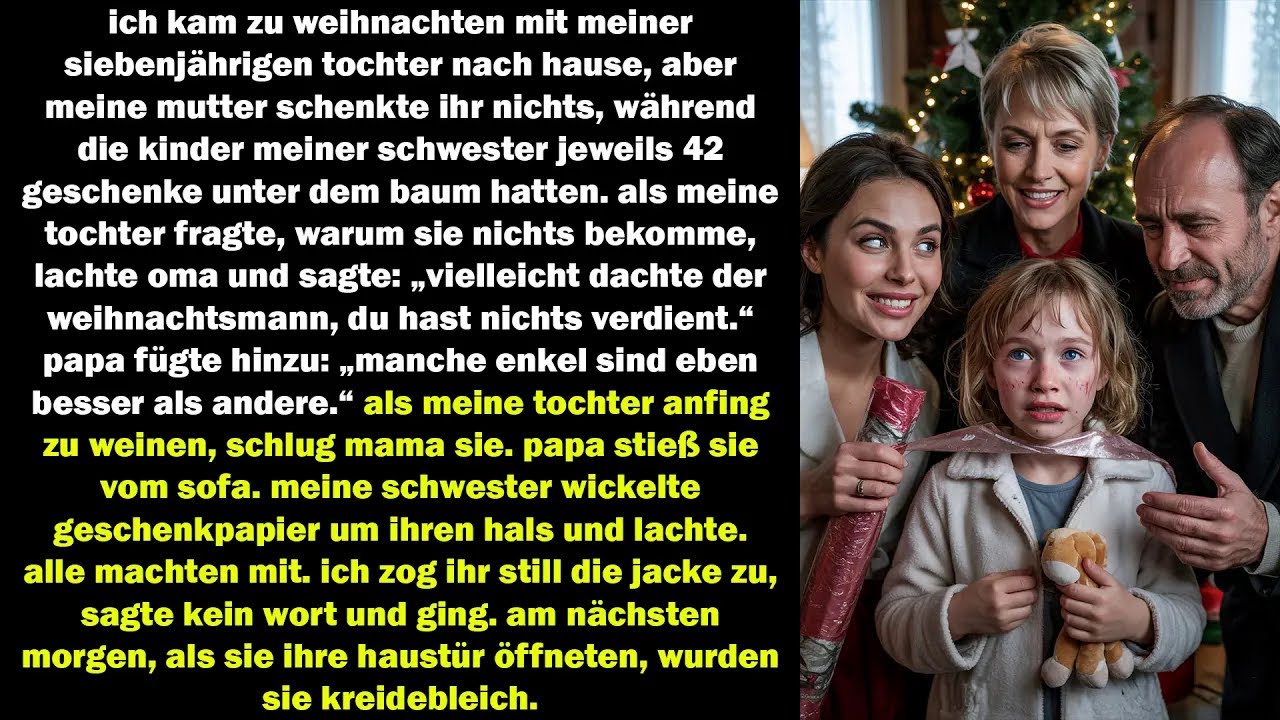 meine familie demütigte meine tochter an weihnachten doch am nächsten morgen wurden sie kreidebleich