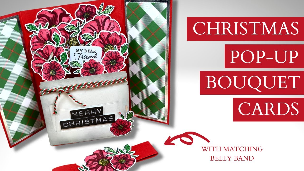 Beautiful Christmas Rose Pop-Up Bouquet Card