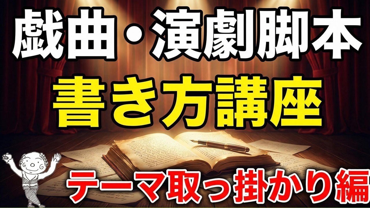 ◎戯曲・演劇脚本の書き方的なおはなしです～（１）　劇作家広島友好の…　☆テーマ・取っ掛かり編（１）How to write a play or theater script (1)