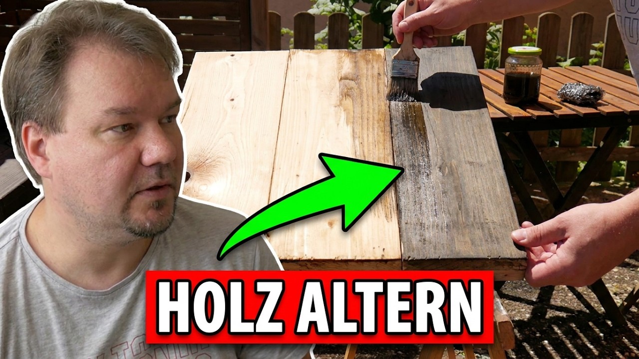 Holz altern lassen mit Essigbeize. Beize selber herstellen DIY Tutorial