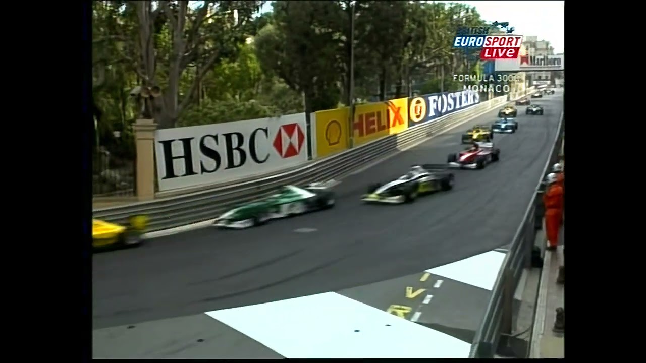 Monaco 2004 F3000 Race: Start, Guerrieri crashes (Natural audio) [AI-enhanced]