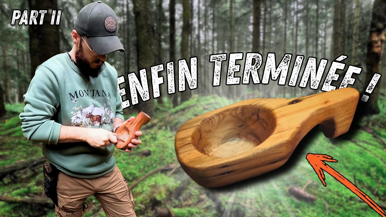 BUSHCRAFT : Je sculpte ma propre Kuksa en forêt ! (PART II) Je tombe sur quelque chose d'étonnant !