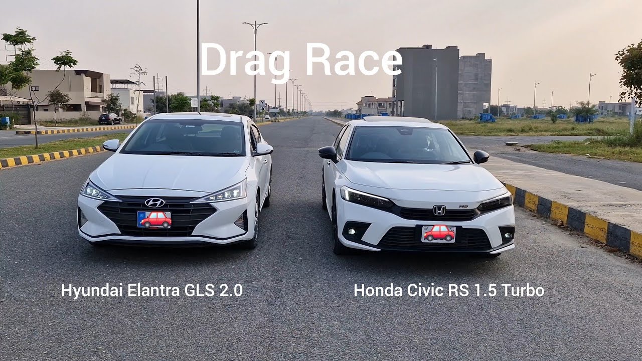 Hyundai Elantra GLS 2.0 против Honda Civic RS 1.5 Turbo | Дрэг-рейсинг | Сравнение характеристик ...