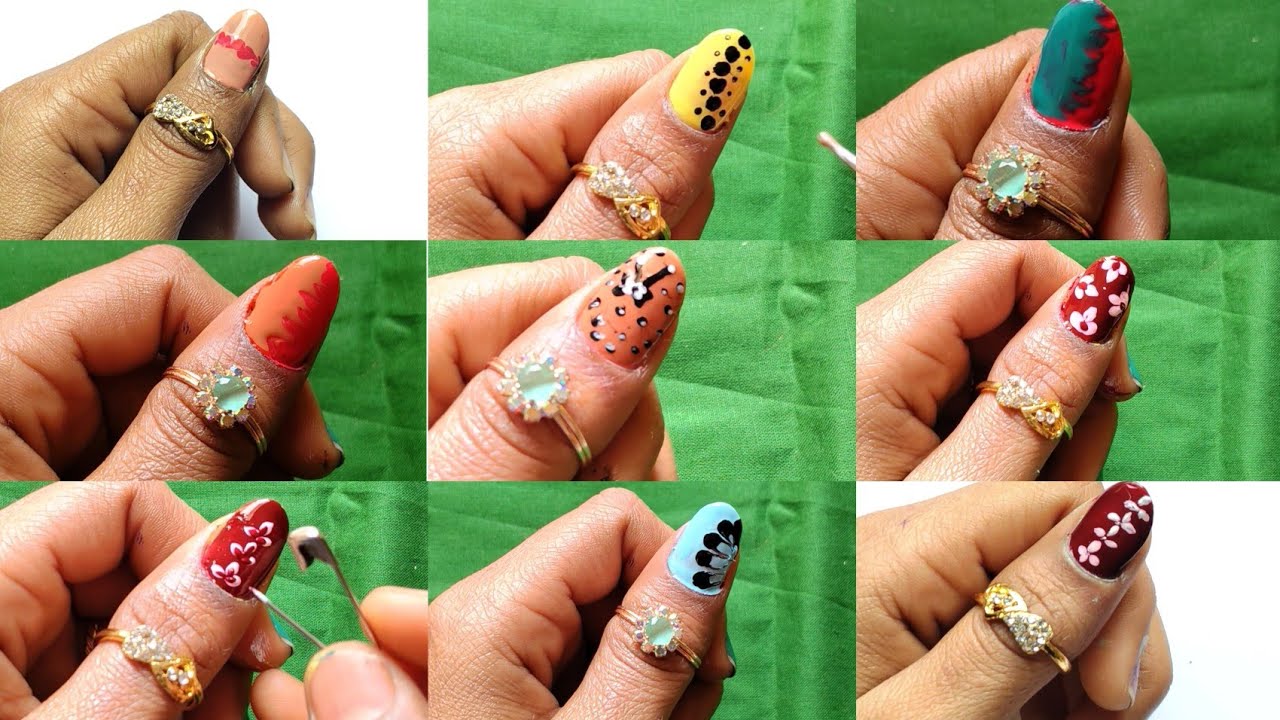 9 defferent nail 💅artdesign💞#nailpolish#nailart#naildesigns#viral#trendingnailpolishart#art#braids 