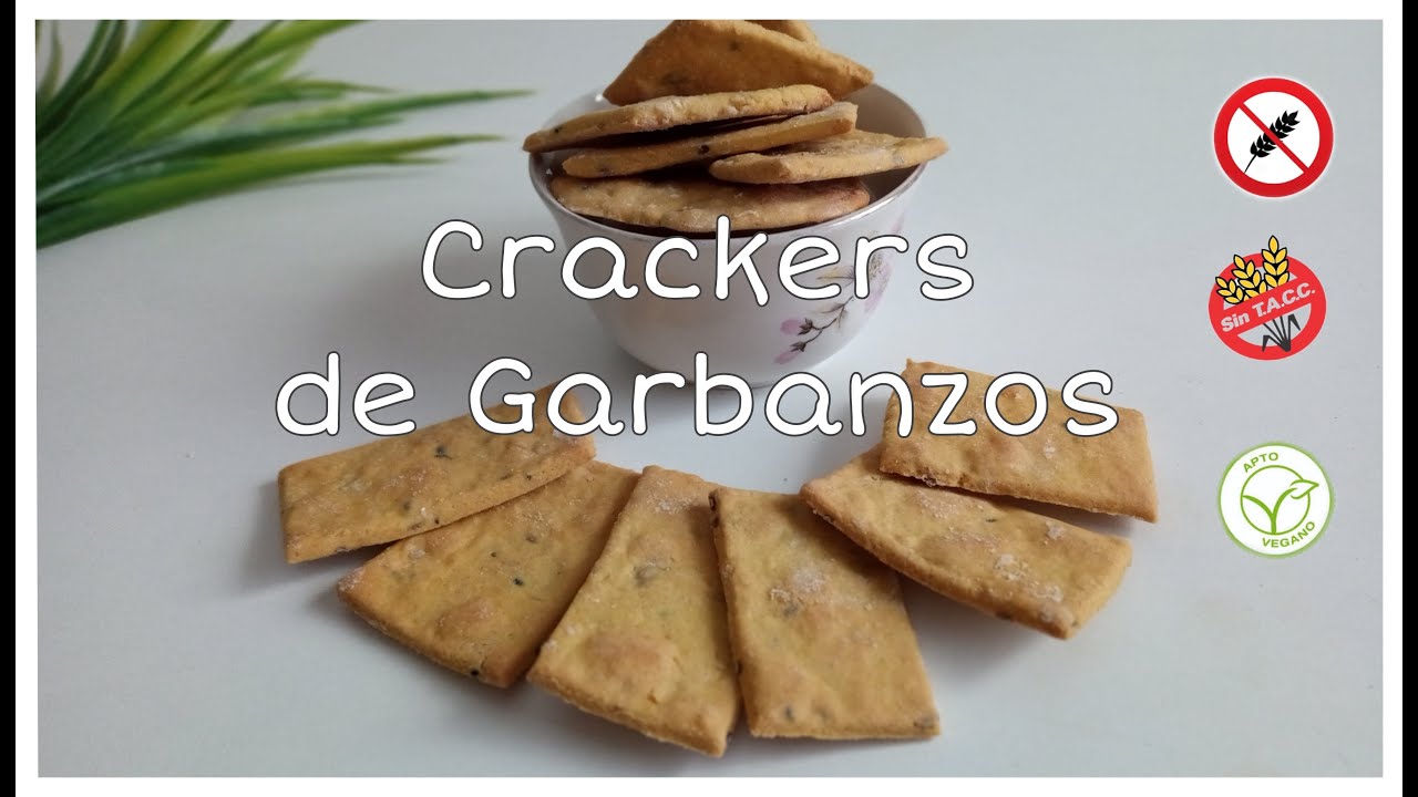 Crackers de garbanzos saludables SIN GLUTEN-VEGANO-SIN LÁCTEOS muy faciles