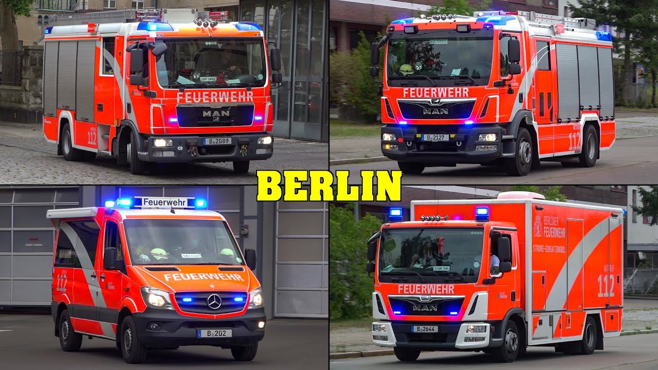 [BERLINER FEUERWEHR] - Einsatzfahrten verschiedener Feuerwachen + Rettungsdienst & Polizei!