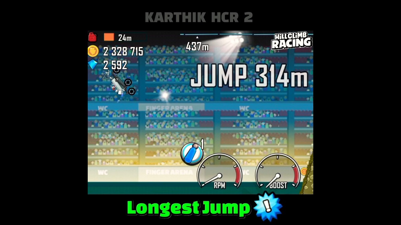 HILL CLIMB RACING : LONGEST JUMP RECORD ✅