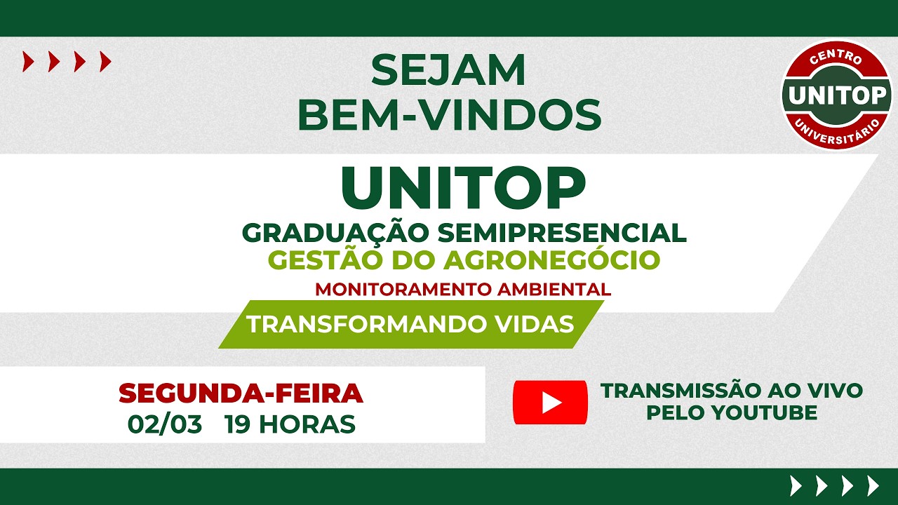 Monitoramento ambiental-Aula 1|Fase1|Sala 1|UNITOP Graduação Semipresencial