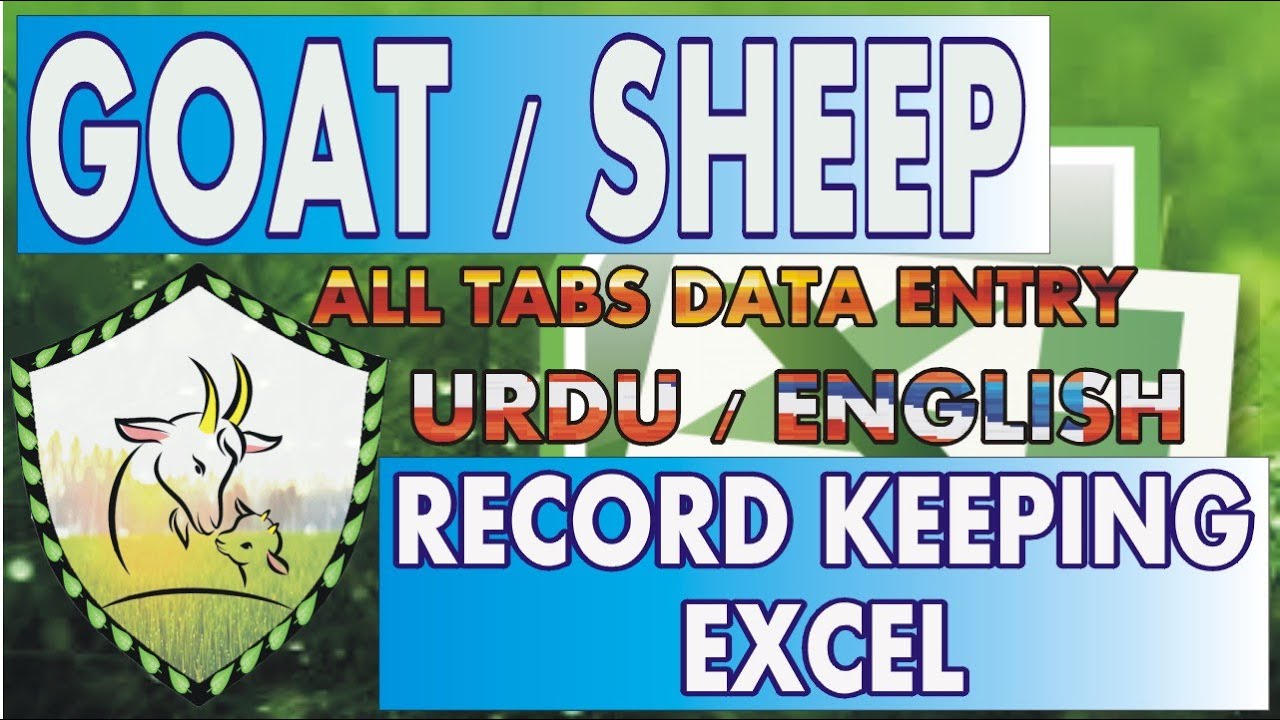 Goat / Sheep /Cattle Record keeping In Excel [2020] | Goat Excel Record Keeping 02