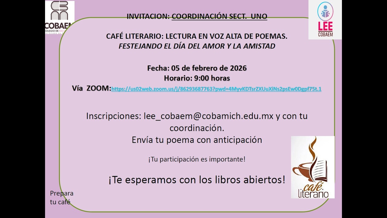 Café literario con la Coordinacion Sectorial 1.