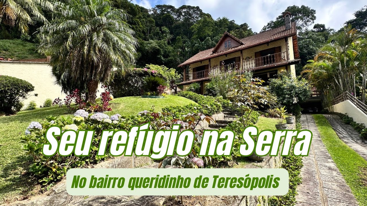 CASA À VENDA NO BAIRRO QUERIDINHO DE TERESÓPOLIS, EM CONDOMÍNIO, LAZER PRIVATIVO, 5 QUARTOS- BRICK.