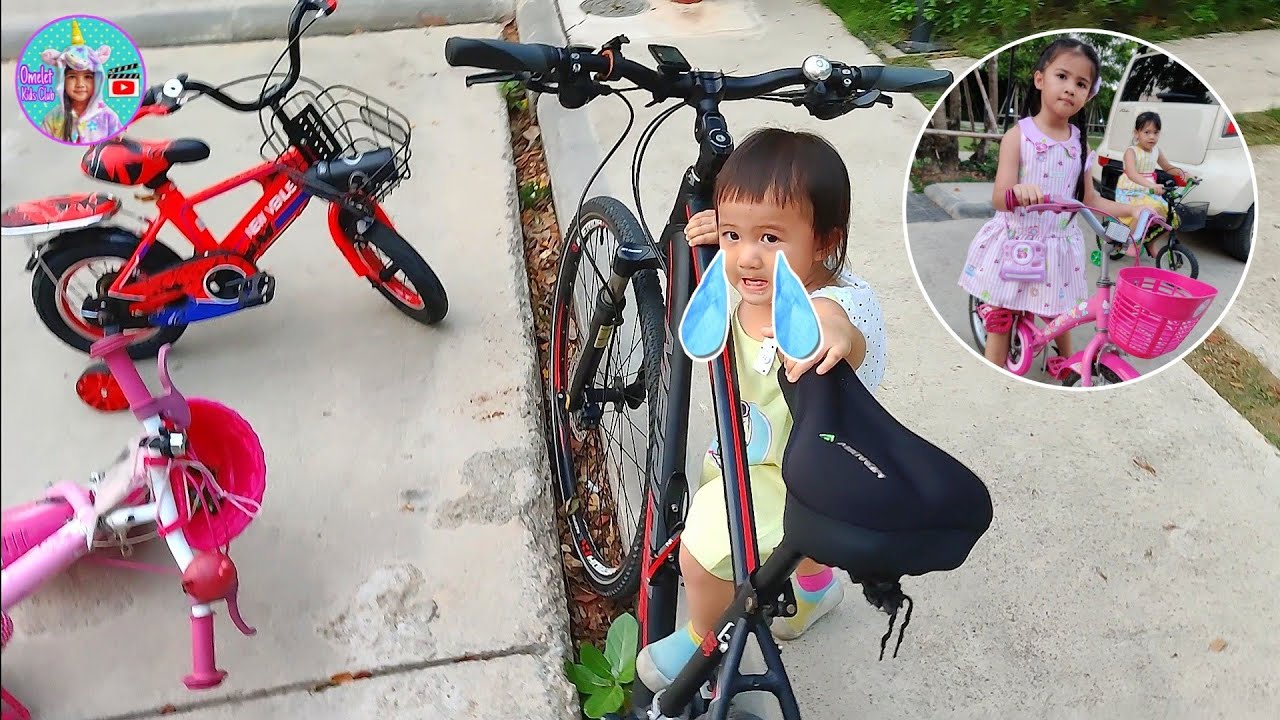 น้องออมเล็ต ใส่ชุดสวยปั่นจักรยาน ไปเตะบอล ปั่นจักรยานหนีน้องเฌอเบ็ท