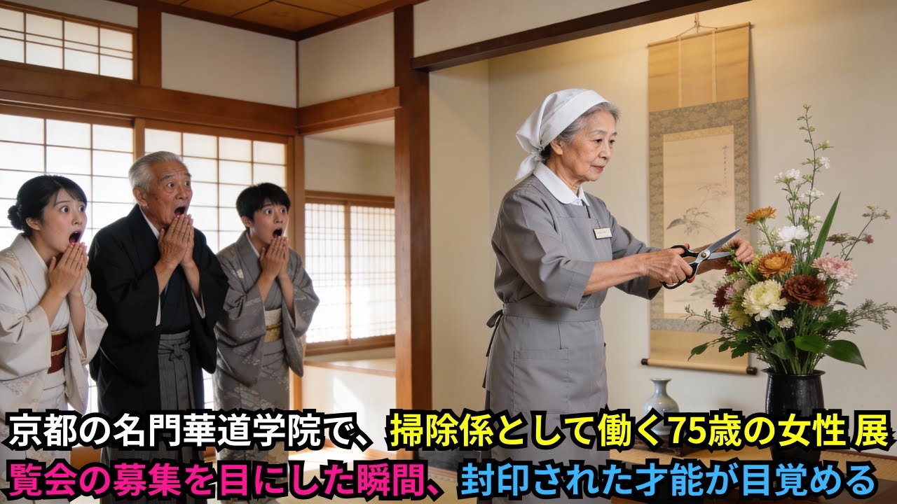 清掃員のおばあちゃん75が華道界を震撼させた   家元も土下座「この技は   」