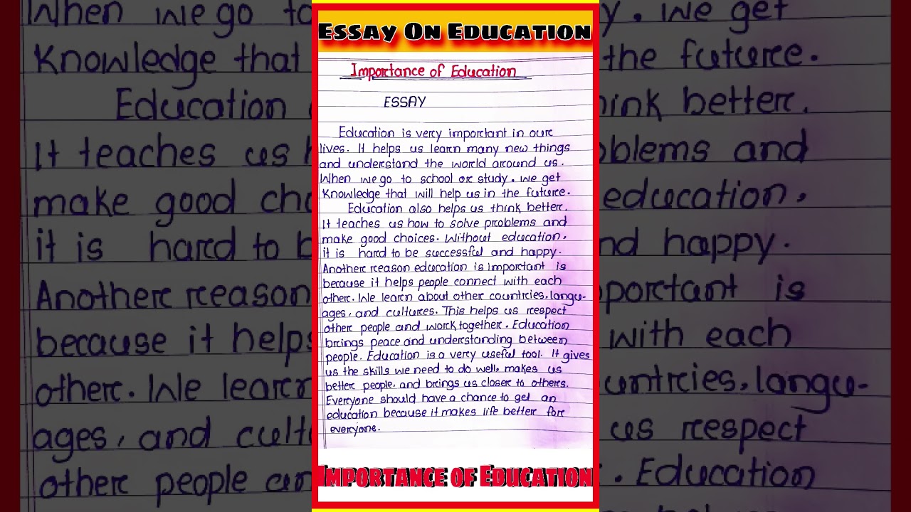 Importance of education essay in english l Paragraph essay on important of education  #education