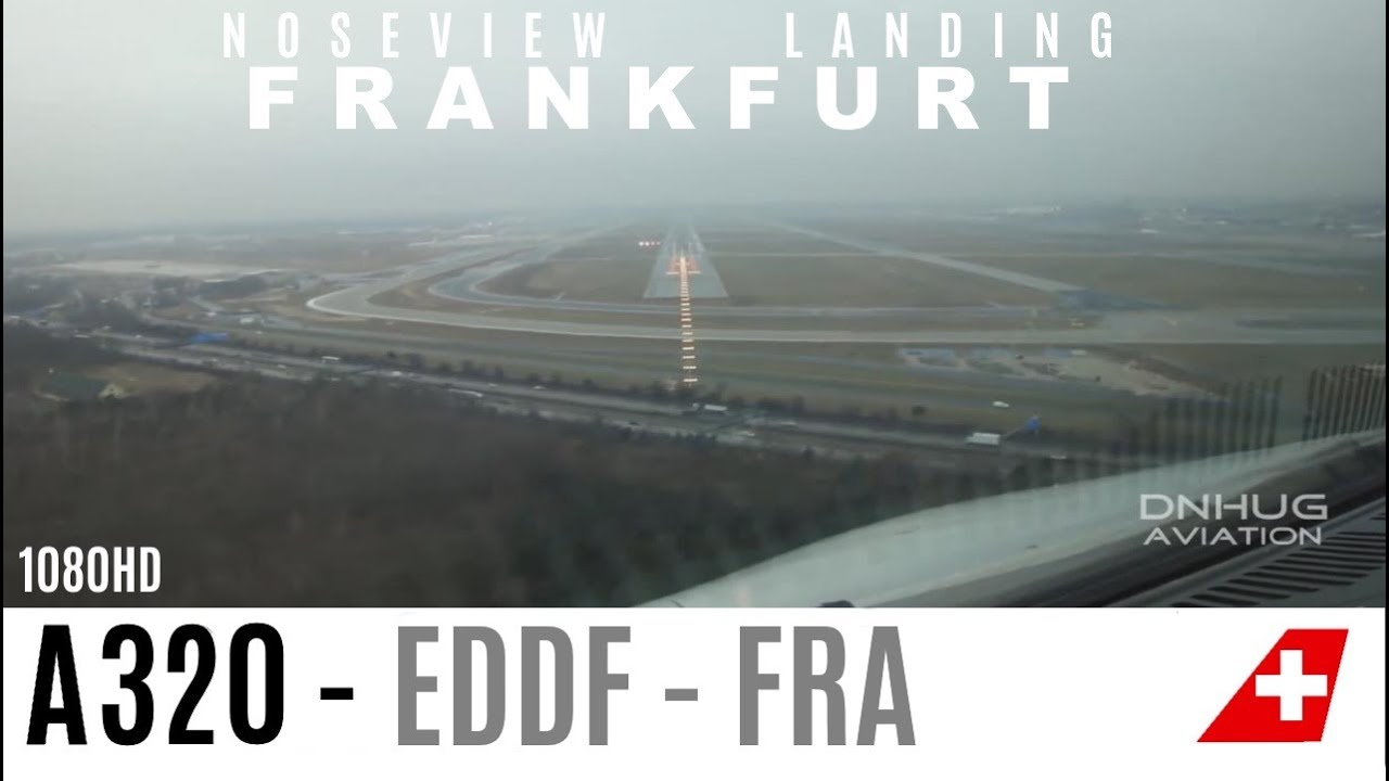 Challenging A320 Noseview Landing in Frankfurt!