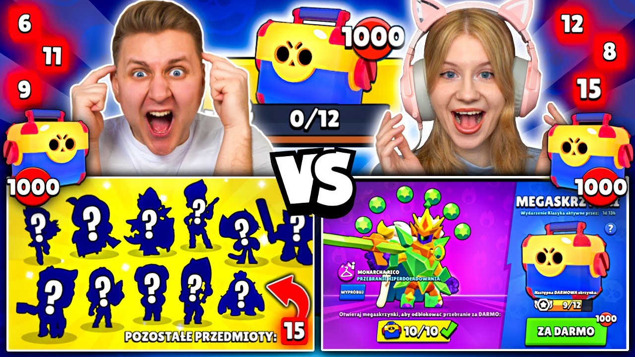 OTWIERAMY 1000x MEGA BOX&Oacute;W z DZIEWCZYNĄ w Brawl Stars!😱 *157x ZADYMIARZY + SKIN&Oacute;W* (Legenda Da Mian)