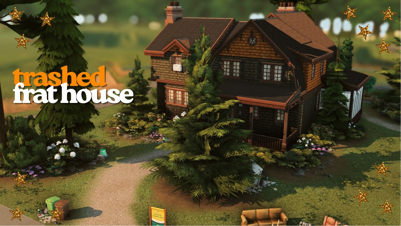 No CC University Party House || Sims 4 Speed Build