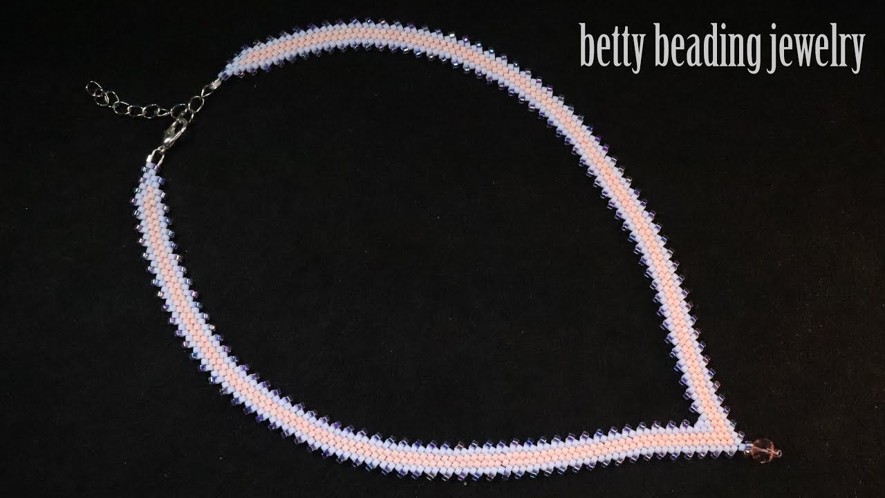Easy to make  beaded necklace with any  size and model seedbeads,beading tutorials/DIY