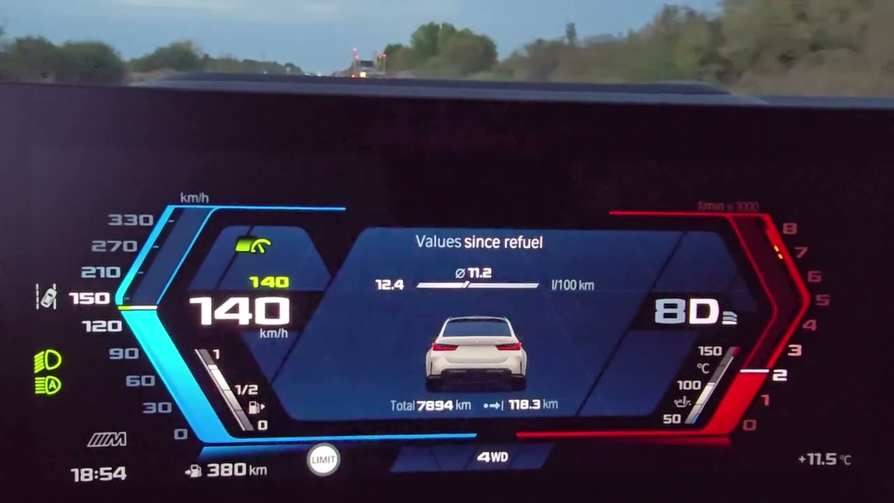 2025 BMW M3 touring G81, fuel consumption at 140 KM/H