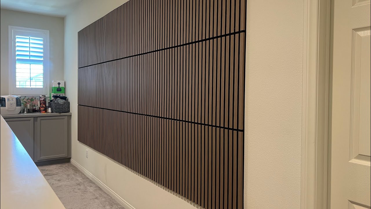 How to Install Sound-Absorbing Slatted Panel Kit by Artika #diy #trending #diyprojects #walldecor 