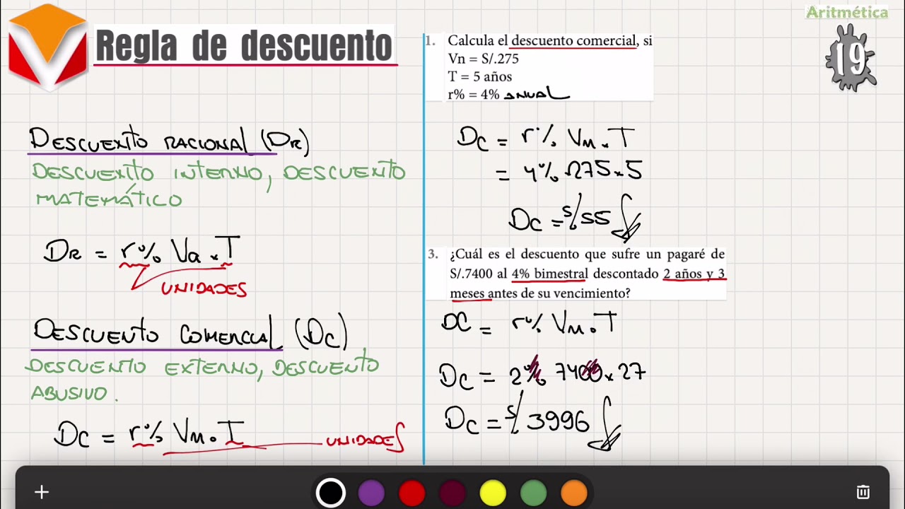 Regla de descuento.