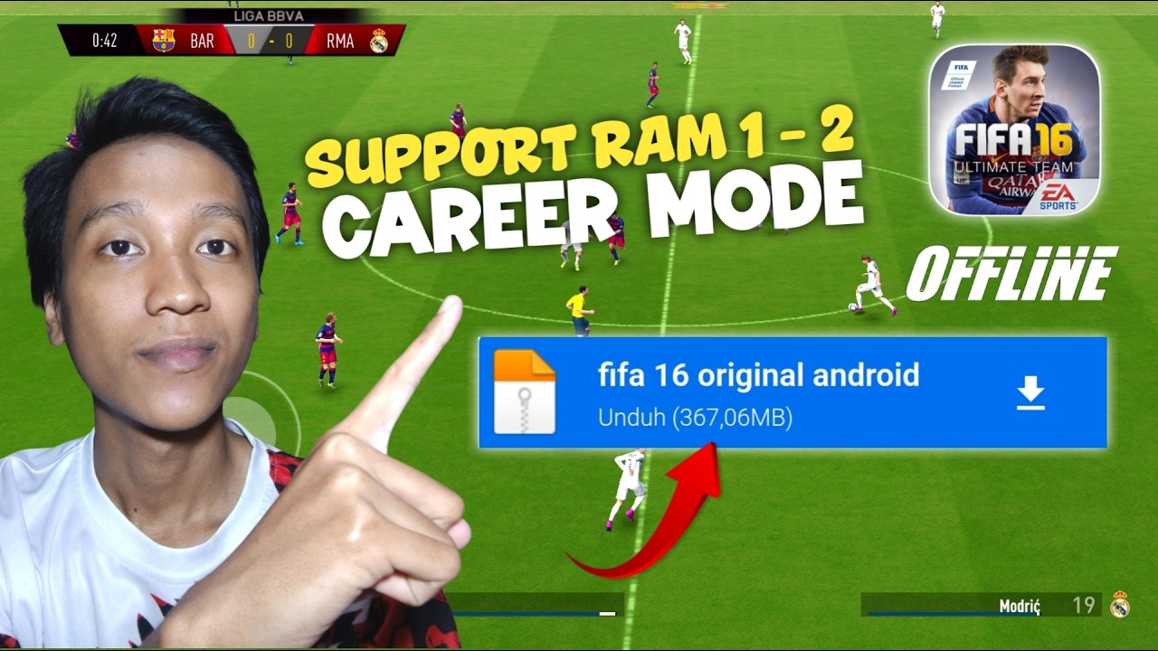 CARA MAIN Game FIFA 16 Original Android FULL OFFLINE! Ada Mode Career & Turnamen