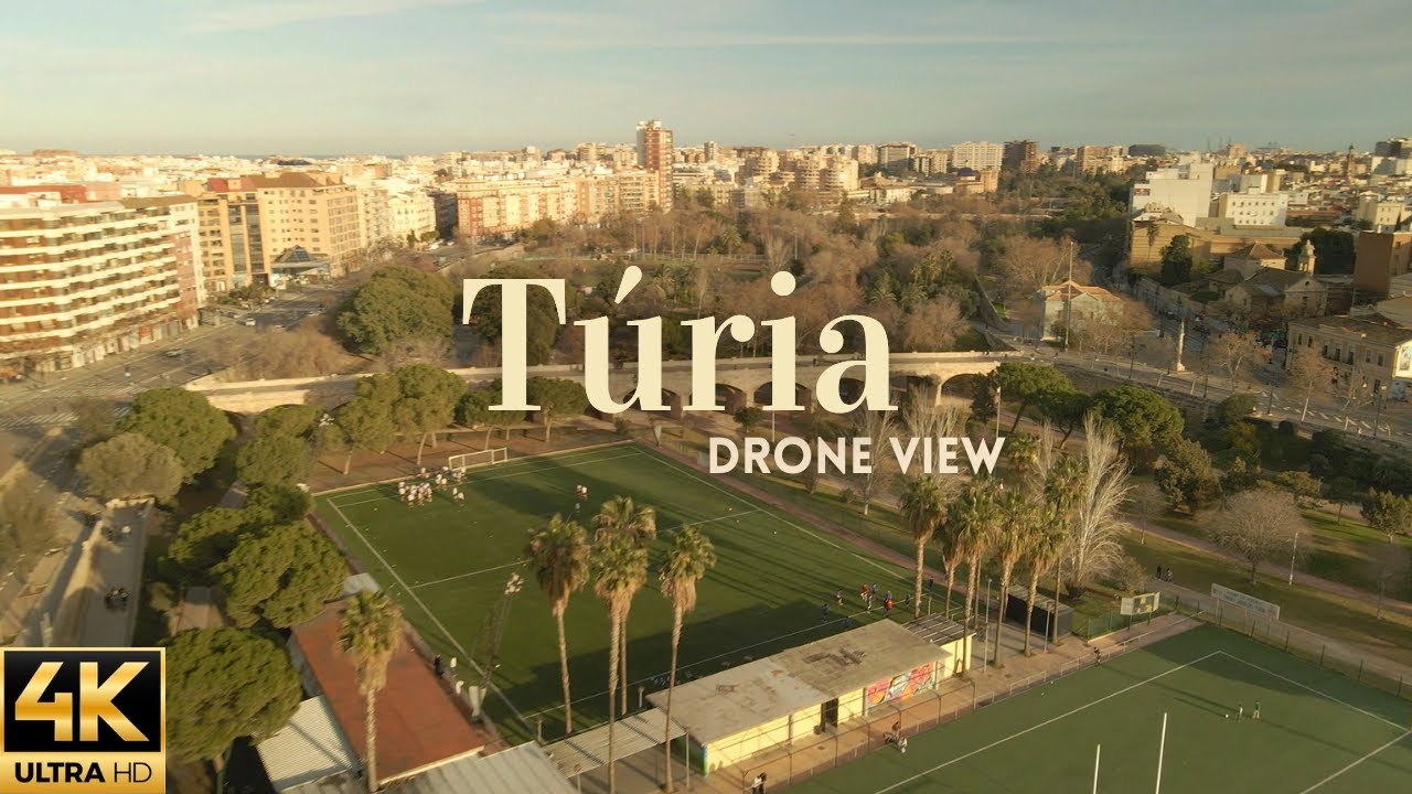 4K | Parque del R&iacute;o T&uacute;ria visto por drone - Jdrones