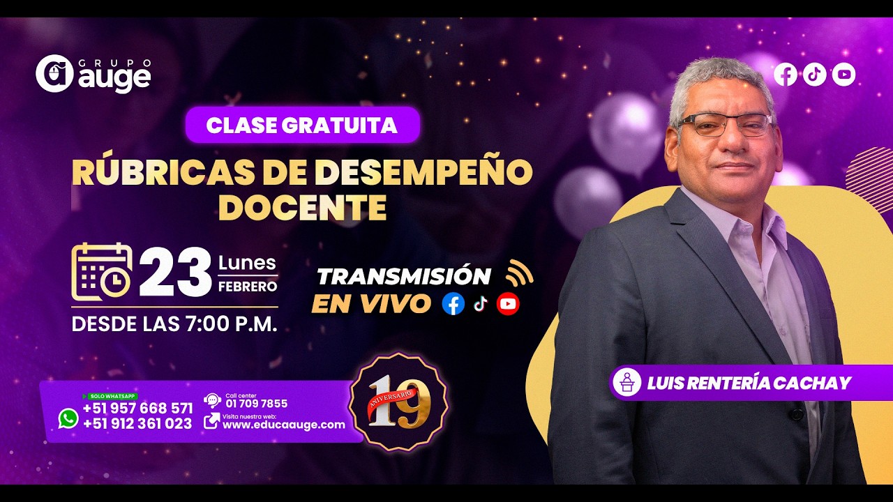 EN VIVO: Rúbricas de desempeño docente